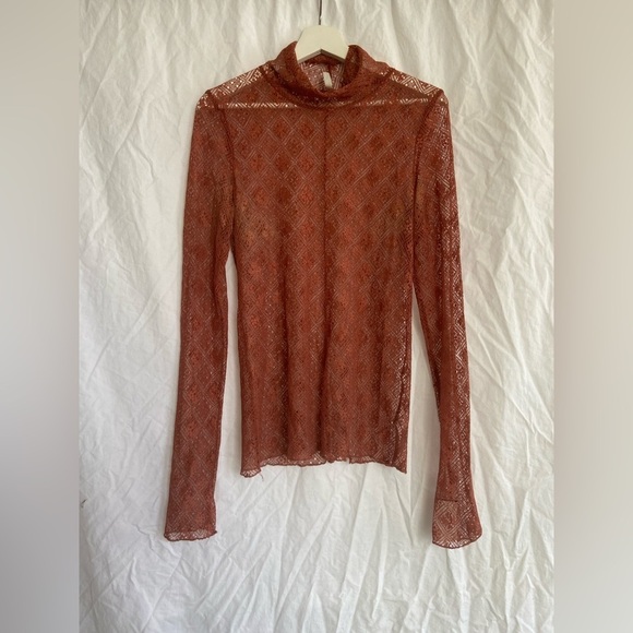 Free People Double Layer Tribeca Sweet Memories Lace Shirt Size Large - Picture 2 of 11